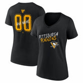 NHL Pittsburgh Penguins Women's Hustle Personalized Name & Number V-Neck T-Shirt