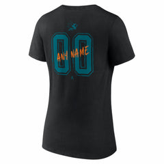 NHL San Jose Sharks Women's Hustle Personalized Name & Number V-Neck T-Shirt