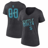 NHL Seattle Kraken Women's Hustle Personalized Name & Number V-Neck T-Shirt