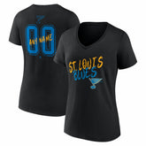 NHL St. Louis Blues Women's Hustle Personalized Name & Number V-Neck T-Shirt