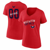 NHL Washington Capitals Women's Hustle Personalized Name & Number V-Neck T-Shirt