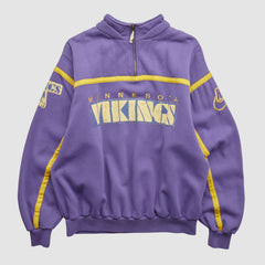 90s 1/4 Zip Sweatshirt - Minnesota Vikings Sweatshirts