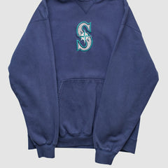 Navy Seattle Mariners Champion 2000s Hooded Pullover Sweatshirt