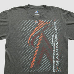 Dark Heather Gray Miami Marlins Majestic 2000s T-shirt