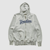 Heather Gray New York Yankees Nike 2000s Hooded Full Zip Sweatshirt