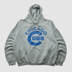 Heather Gray Chicago Cubs Stitches 2000s Hooded Pullover Sweatshirt
