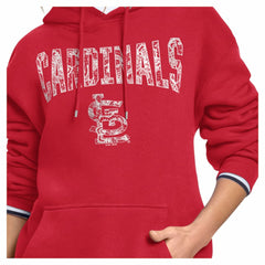 Red St. Louis Cardinals Starter Women's Lace Team Lockup Fleece Hoodie