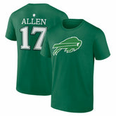 Josh Allen St. Patrick's Day Icon Name & Number T-Shirt - Buffalo Bills T-shirts