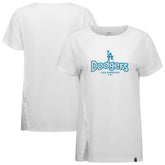 White Los Angeles Dodgers Levelwear Women's Blue Haven Influx Cornerstone T-Shirt