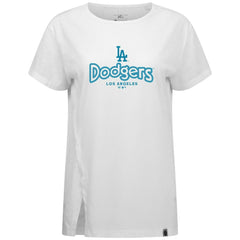 White Los Angeles Dodgers Levelwear Women's Blue Haven Influx Cornerstone T-Shirt