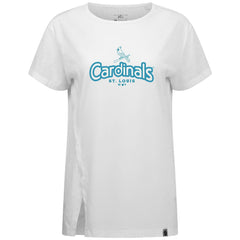 White St. Louis Cardinals Levelwear Women's Blue Haven Influx Cornerstone T-Shirt