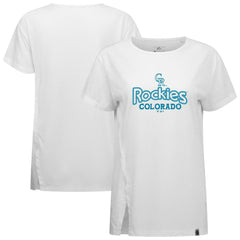 White Colorado Rockies Levelwear Women's Blue Haven Influx Cornerstone T-Shirt