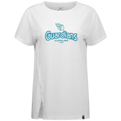 White Cleveland Guardians Levelwear Women's Blue Haven Influx Cornerstone T-Shirt
