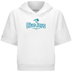 White Toronto Blue Jays Levelwear Women's Amber Short Sleeve Cornerstone Hoodie