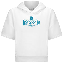White Kansas City Royals Levelwear Women's Amber Short Sleeve Cornerstone Hoodie
