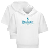 White Seattle Mariners Levelwear Women's Amber Short Sleeve Cornerstone Hoodie