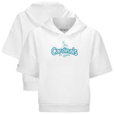 White St. Louis Cardinals Levelwear Women's Amber Short Sleeve Cornerstone Hoodie