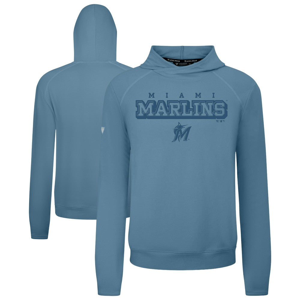 Blue Miami Marlins Levelwear Mandate Tri-Blend Hoodie