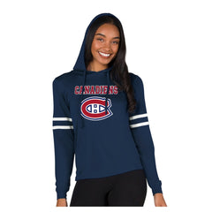 NHL Montreal Canadiens Concepts Sport Women's Marathon Long-Sleeve Hooded T-Shirt