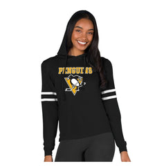 NHL Pittsburgh Penguins Concepts Sport Women's Marathon Long-Sleeve Hooded T-Shirt