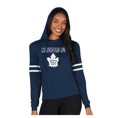 NHL Toronto Maple Leafs Concepts Sport Women's Marathon Long-Sleeve Hooded T-Shirt
