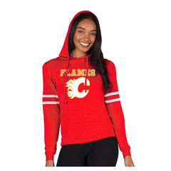 NHL Calgary Flames Concepts Sport Women's Marathon Long-Sleeve Hooded T-Shirt