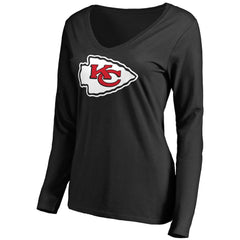 Women's Primary Team Logo V-Neck Long Sleeve T-Shirt - Kansas City Chiefs T-shirts