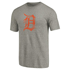 Ash Detroit Tigers Distressed Team Tri-Blend T-Shirt