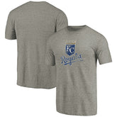 Ash Kansas City Royals Distressed Team Tri-Blend T-Shirt