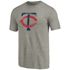 Ash Minnesota Twins Distressed Team Tri-Blend T-Shirt
