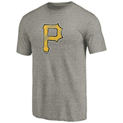 Ash Pittsburgh Pirates Distressed Team Tri-Blend T-Shirt