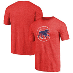 Red Chicago Cubs Distressed Team 2 Tri-Blend T-Shirt