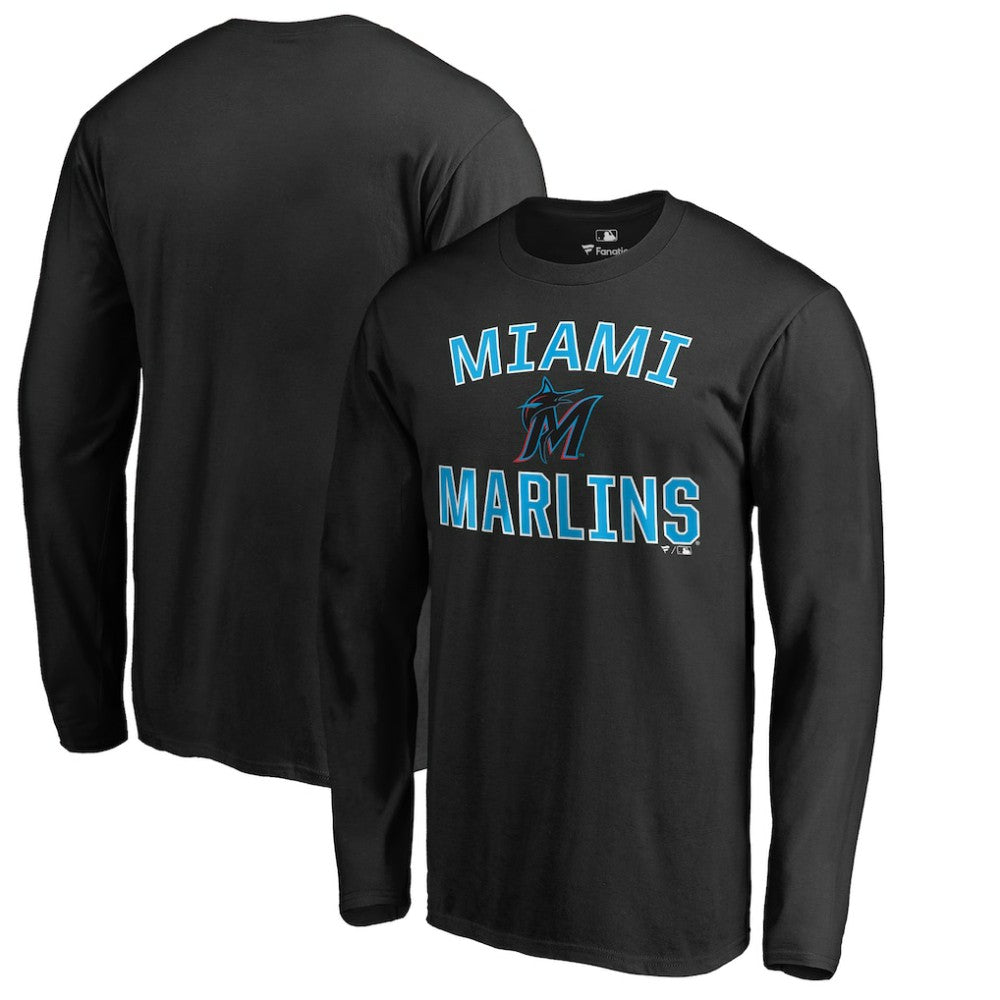 Black Miami Marlins Victory Arch Long Sleeve T-Shirt
