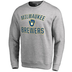 Ash Milwaukee Brewers Victory Arch Pullover Sweatshirt