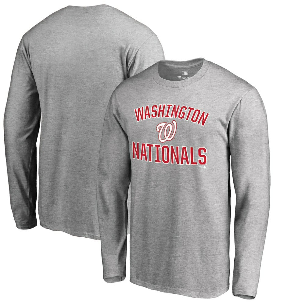 Ash Washington Nationals Victory Arch 2 Long Sleeve T-Shirt