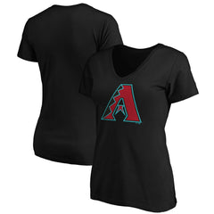 Black Arizona Diamondbacks Women's Secondary Color Primary Logo T-Shirt