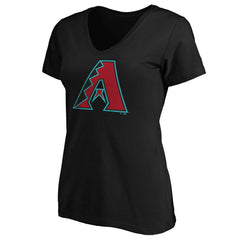 Black Arizona Diamondbacks Women's Secondary Color Primary Logo T-Shirt