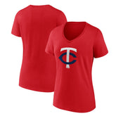 Red Minnesota Twins Women's Secondary Color Primary Logo T-Shirt