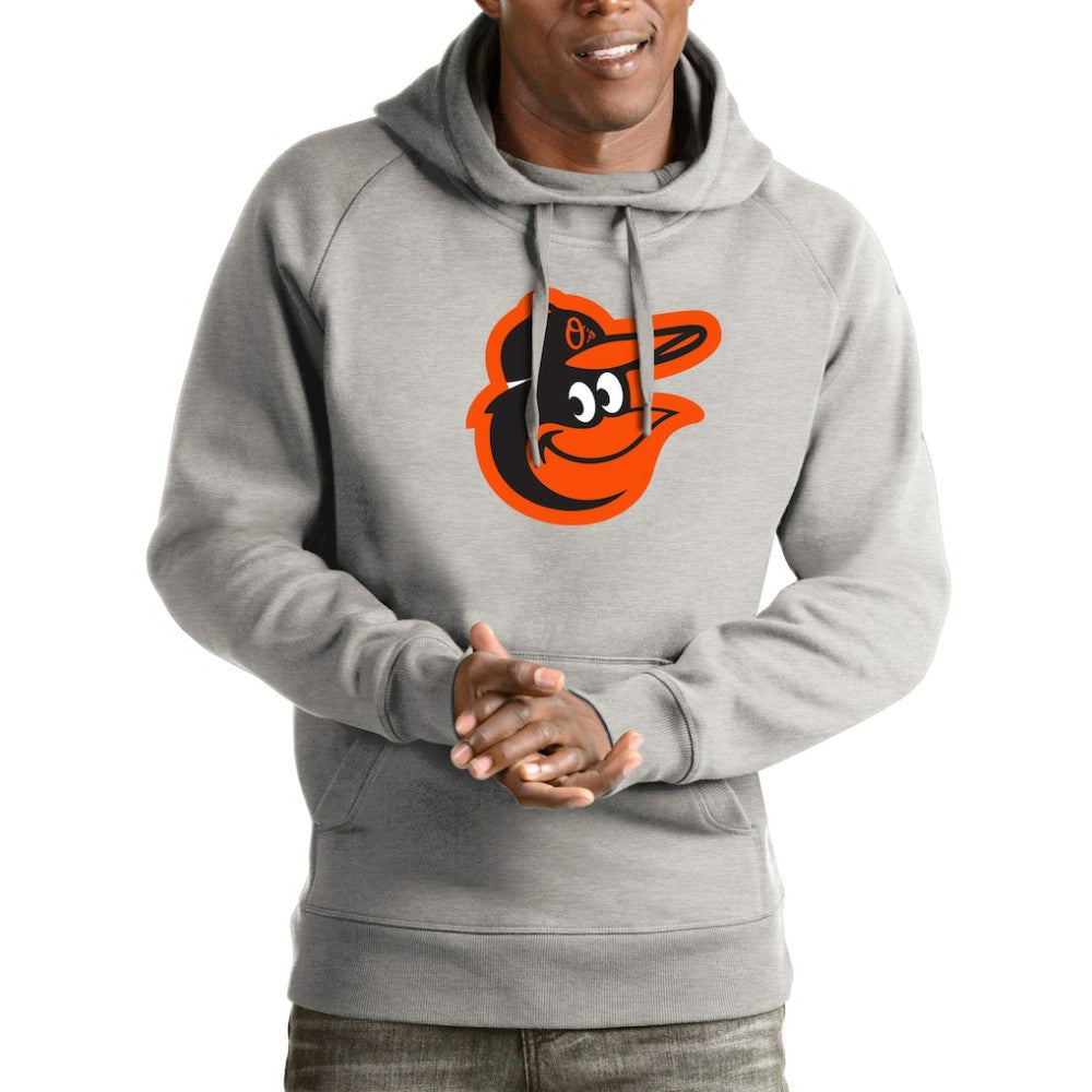 Heathered Gray Baltimore Orioles Antigua Victory Pullover Hoodie