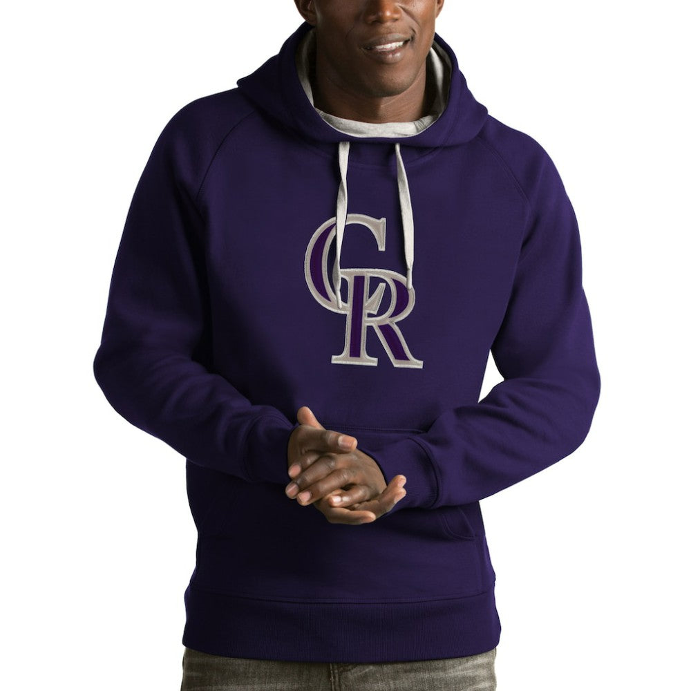 Purple Colorado Rockies Antigua Victory Pullover Hoodie