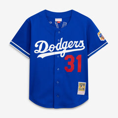 Royal Mike Piazza Los Angeles Dodgers Mitchell & Ness Cooperstown Collection Mesh Batting Practice Button-Up Jersey