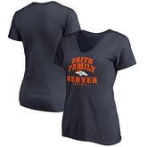 Women's Faith Family V-Neck T-Shirt - Denver Broncos T-shirts