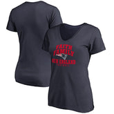 Women's Faith Family V-Neck T-Shirt - New England Patriots T-shirts