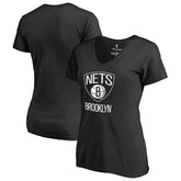 Brooklyn Nets Women's Primary Logo V-Neck T-Shirt