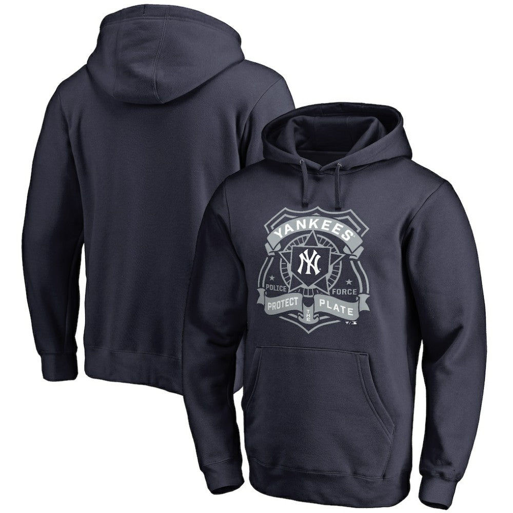 Navy New York Yankees Police Badge Pullover Hoodie