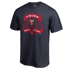 Navy Minnesota Twins Police Badge T-Shirt