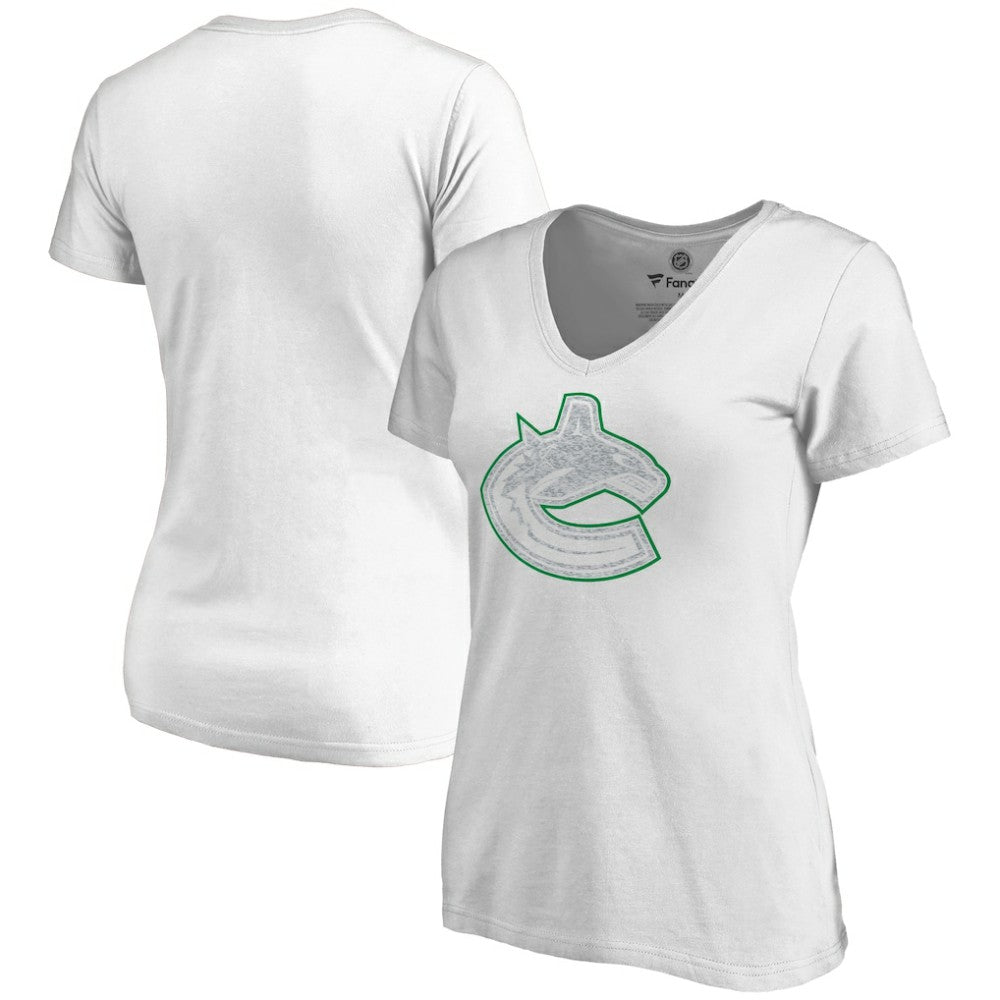 NHL Vancouver Canucks Women's Whiteout V-Neck T-Shirt