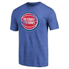 Detroit Pistons Distressed Team Logo II Tri-Blend V-Neck T-Shirt sale