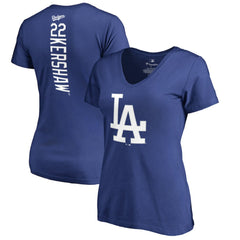 Royal Clayton Kershaw Los Angeles Dodgers Women's Backer Name & Number V-Neck T-Shirt