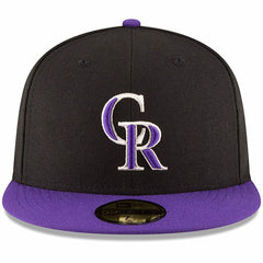 Black/Purple Colorado Rockies New Era Authentic Collection ON Field 59FIFTY Structured Hat